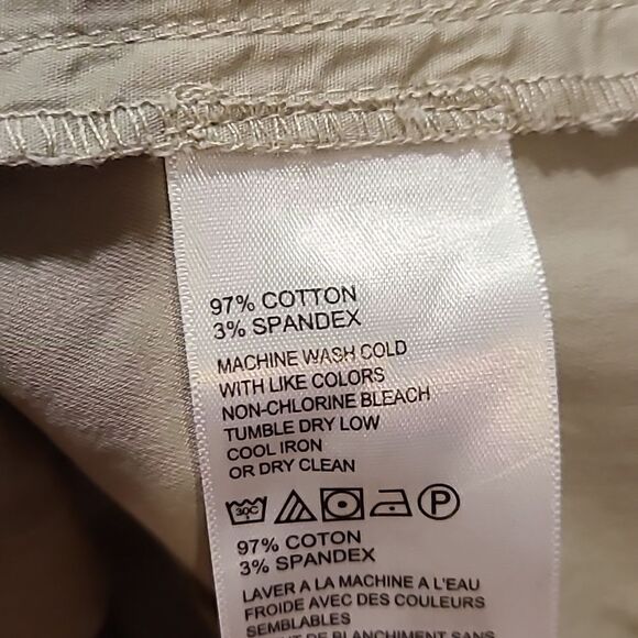 Tommy bahama Ellery fit womens tan cotton stretch cuffed capris size 16 - Picture 5 of 8